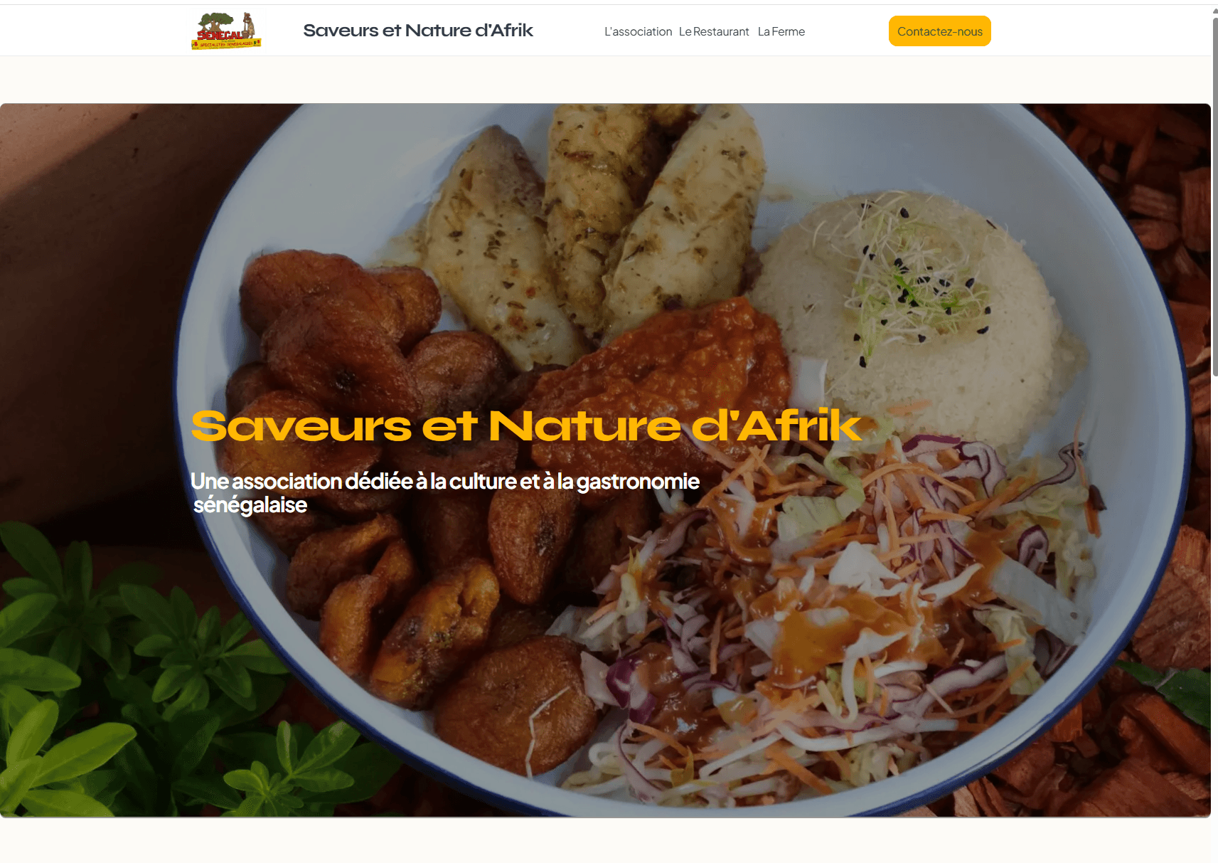 Page d'accueil du site Saveurs et Nature d'Afrik