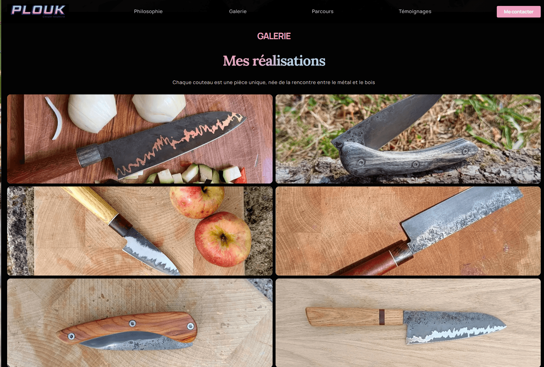Galerie de couteaux sur le site Plouk coupe toujours